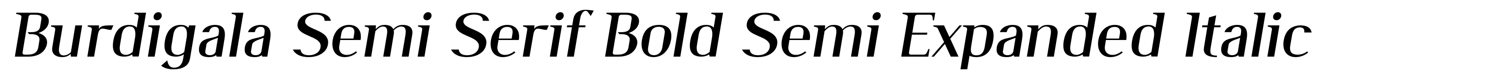 Burdigala Semi Serif Bold Semi Expanded Italic